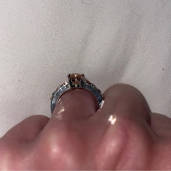 New S925 Sterling Silver Rare Golden Orange Topaz Oval Cut Luxurious Ring - Picture 6 of 16